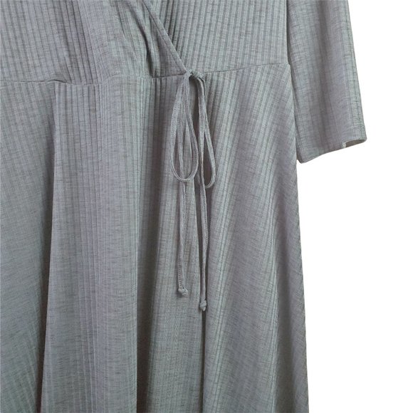 Torrid Teal Ribbed Knit Faux Wrap Dress Sz 1 (14/16) - Picture 6 of 10